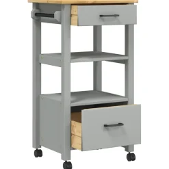 vidaXL Carrito de cocina MONZA madera maciza de pino 48x40x88,5 cm Gris Hot