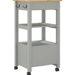 vidaXL Carrito de cocina MONZA madera maciza de pino 48x40x88,5 cm Gris Hot