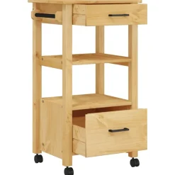 vidaXL Carros E Islas-Carrito de cocina MONZA madera maciza de pino 48x40x88,5 cm