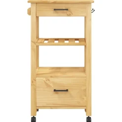 vidaXL Carros E Islas-Carrito de cocina MONZA madera maciza de pino 48x40x88,5 cm