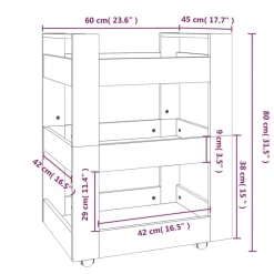vidaXL Carros E Islas-Carrito de cocina madera contrachapada 60x45x80 cm