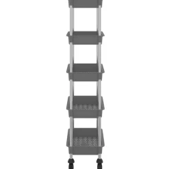 vidaXL Carros E Islas-Carrito de cocina 5 niveles hierro y ABS 42x29x128 cm