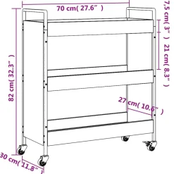 vidaXL Carrito de cocina madera de ingeniería 70x30x82 cm Roble Sonoma Outlet