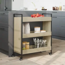 vidaXL Carrito de cocina madera de ingeniería 70x30x82 cm Roble Sonoma Outlet
