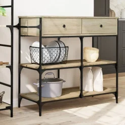 vidaXL Carrito de cocina madera ingeniería 105x42x95 cm Roble Sonoma Sale