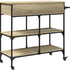 vidaXL Carrito de cocina madera ingeniería 105x42x95 cm Roble Sonoma Sale