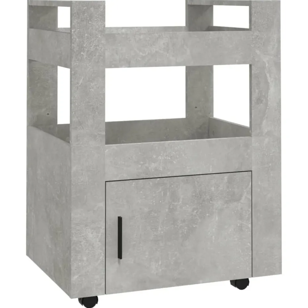 vidaXL Carros E Islas-Carrito de cocina madera contrachapada gris hormigón 60x45x80cm