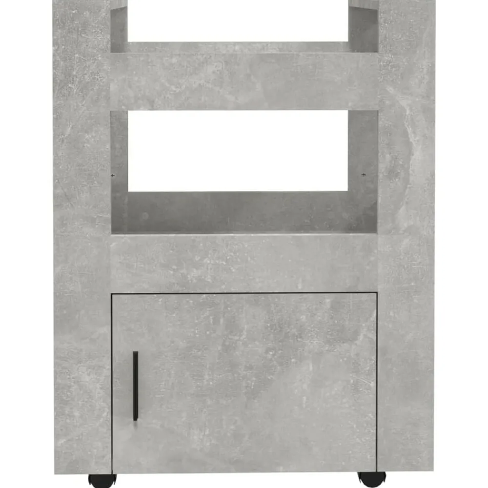vidaXL Carros E Islas-Carrito de cocina madera contrachapada gris hormigón 60x45x80cm