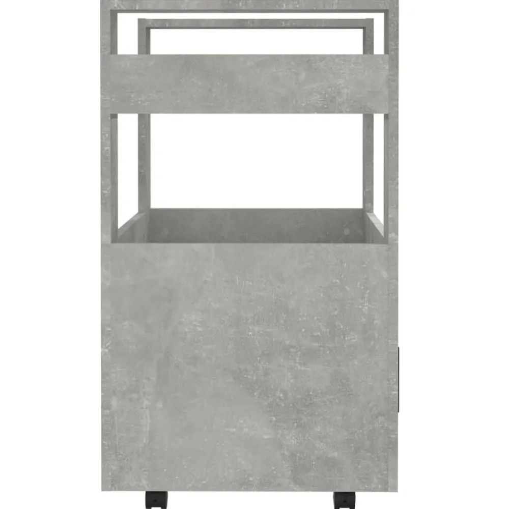 vidaXL Carros E Islas-Carrito de cocina madera contrachapada gris hormigón 60x45x80cm