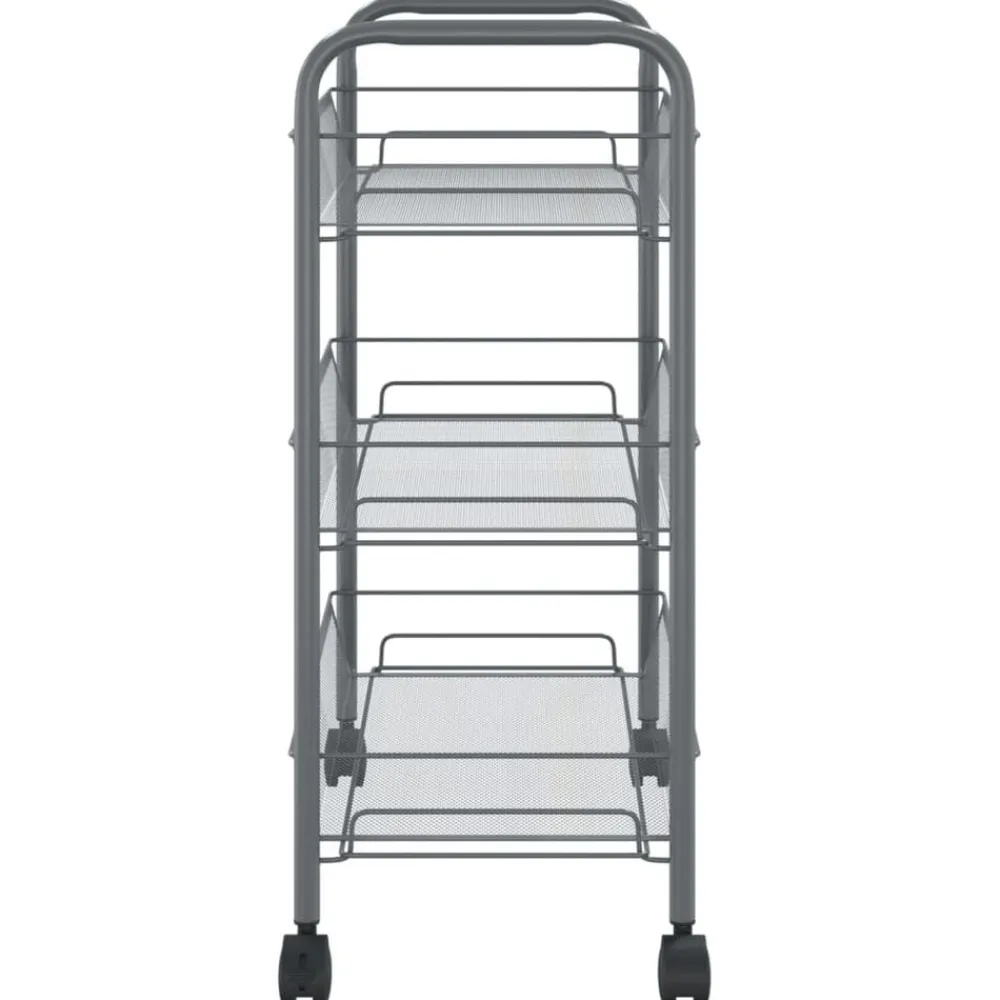 vidaXL Carros E Islas-Carrito de cocina 3 niveles hierro 46x26x64 cm