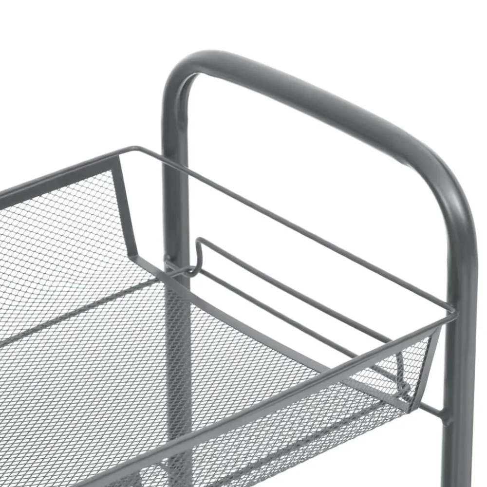 vidaXL Carros E Islas-Carrito de cocina 3 niveles hierro 46x26x64 cm