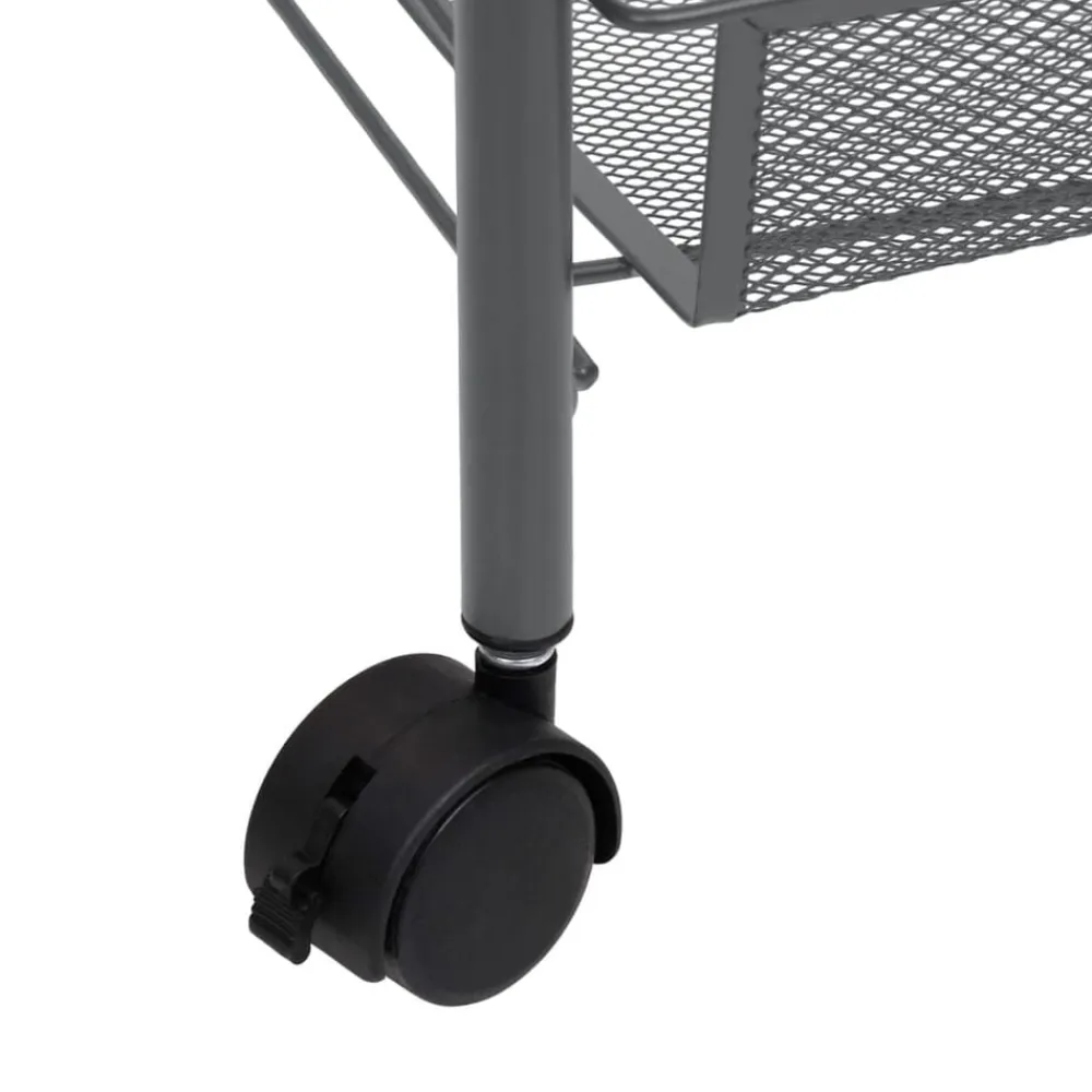 vidaXL Carros E Islas-Carrito de cocina 3 niveles hierro 46x26x64 cm