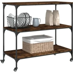 vidaXL Carros E Islas-Carrito de cocina madera ingeniería 102x50x95 cm