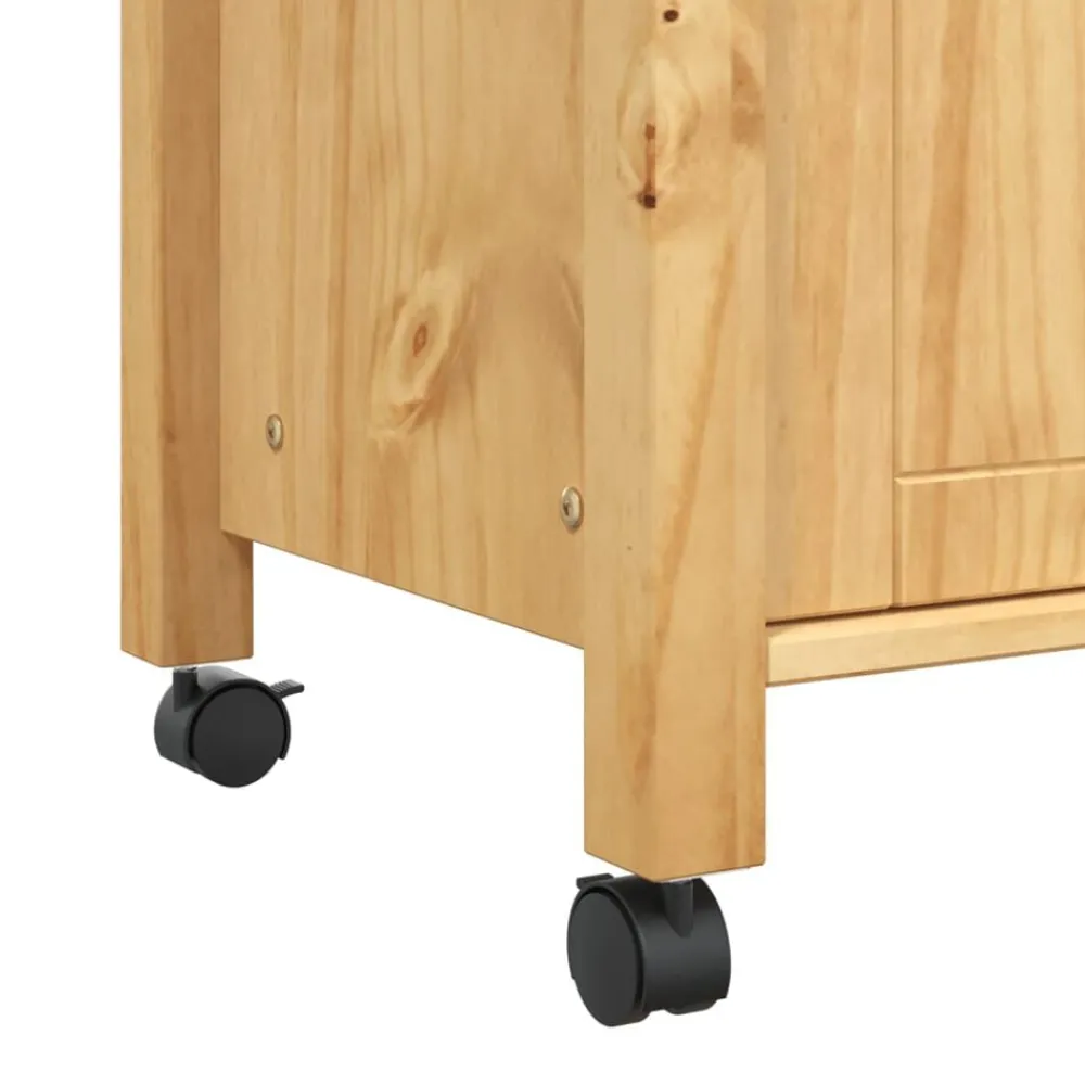 vidaXL Carrito de cocina MONZA madera maciza de pino 60x40x88,5 cm Marrón New