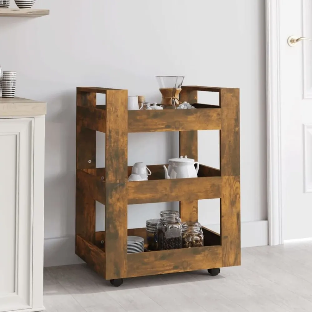 vidaXL Carros E Islas-Carrito de cocina madera contrachapada 60x45x80cm