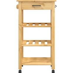vidaXL Carros E Islas-Carrito de cocina MONZA madera maciza de pino 48x40x88,5 cm