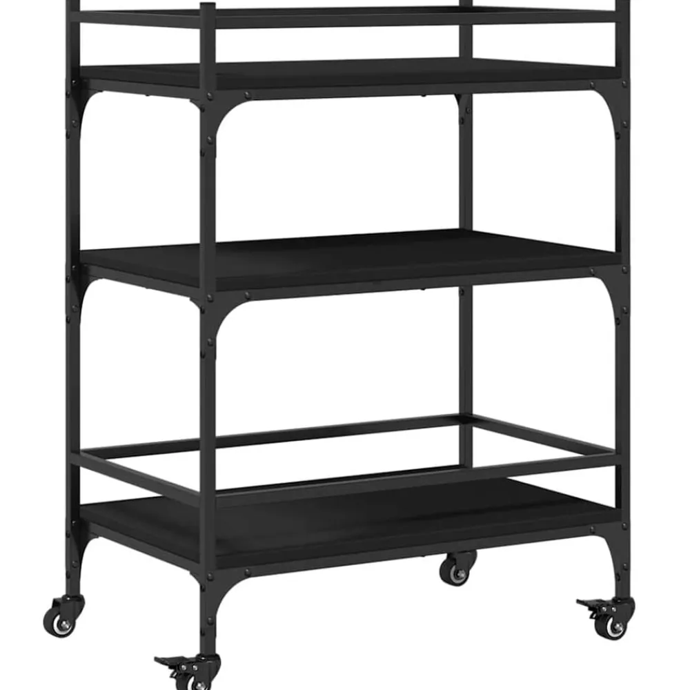 vidaXL Carros E Islas-Carrito de cocina de madera de ingeniería 65x40x86,5 cm