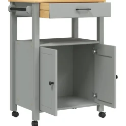vidaXL Carrito de cocina MONZA madera maciza de pino 60x40x88,5 cm Gris New