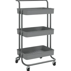 vidaXL Carros E Islas-Carrito de cocina 3 niveles hierro y ABS 42x35x85 cm