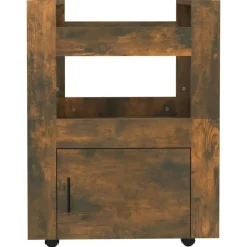 vidaXL Carrito de cocina madera contrachapada 60x45x80cm Roble ahumado Hot
