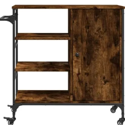 vidaXL Carrito de cocina de madera 87,5x38,5x84,5 cm Roble ahumado Online