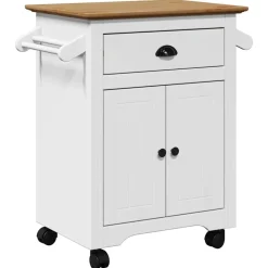 vidaXL Carrito de cocina BODO blanco y marrón 72x45x80 cm Blanco y marr&oacute;n Discount