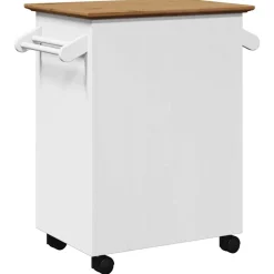 vidaXL Carrito de cocina BODO blanco y marrón 72x45x80 cm Blanco y marrón Discount