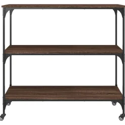 vidaXL Carrito de cocina madera ingeniería marrón roble 102x50x95 cm Marr&oacute;n roble Sale