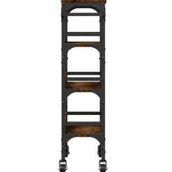 vidaXL Carrito de cocina madera ingeniería 53x20x76 cm Roble ahumado Sale