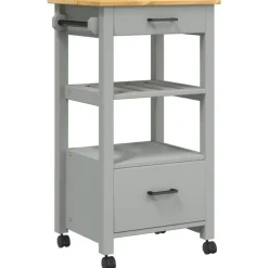 vidaXL Carros E Islas-Carrito de cocina MONZA madera maciza de pino 48x40x88,5 cm