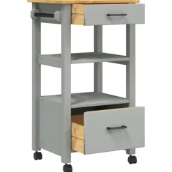 vidaXL Carros E Islas-Carrito de cocina MONZA madera maciza de pino 48x40x88,5 cm