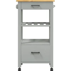 vidaXL Carros E Islas-Carrito de cocina MONZA madera maciza de pino 48x40x88,5 cm