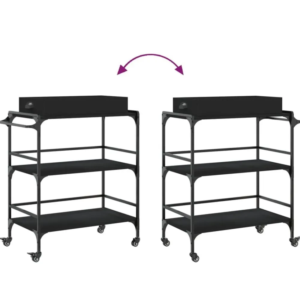 vidaXL Carros E Islas-Carrito de cocina de madera de ingeniería 81,5x41x92,5 cm