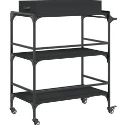 vidaXL Carros E Islas-Carrito de cocina de madera de ingeniería 81,5x41x92,5 cm