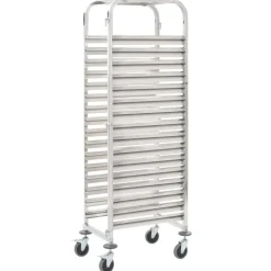 vidaXL Carrito de cocina 16 bandejas acero inoxidable 38x55x163 cm