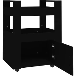 vidaXL Carrito de cocina madera contrachapada 60x45x80 cm Negro Discount