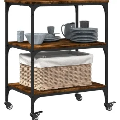 vidaXL Carros E Islas-Carrito de cocina madera ingeniería 60x41x76 cm