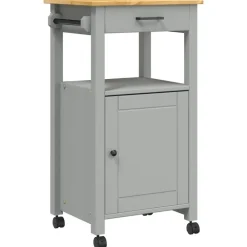 vidaXL Carros E Islas-Carrito de cocina MONZA madera maciza de pino 48x40x88,5 cm