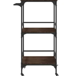 vidaXL Carrito de cocina madera ingeniería roble marrón 60,5x50x105cm Marr&oacute;n roble New