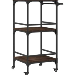 vidaXL Carrito de cocina madera ingeniería roble marrón 60,5x50x105cm Marr&oacute;n roble New