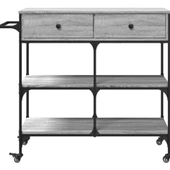 vidaXL Carrito de cocina madera ingeniería 105x42x95 cm Gris sonoma Clearance