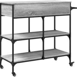 vidaXL Carrito de cocina madera ingeniería 105x42x95 cm Gris sonoma Clearance