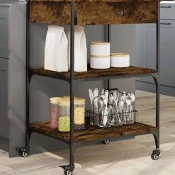 vidaXL Carros E Islas-Carrito de cocina madera ingeniería 60x48x89,5 cm