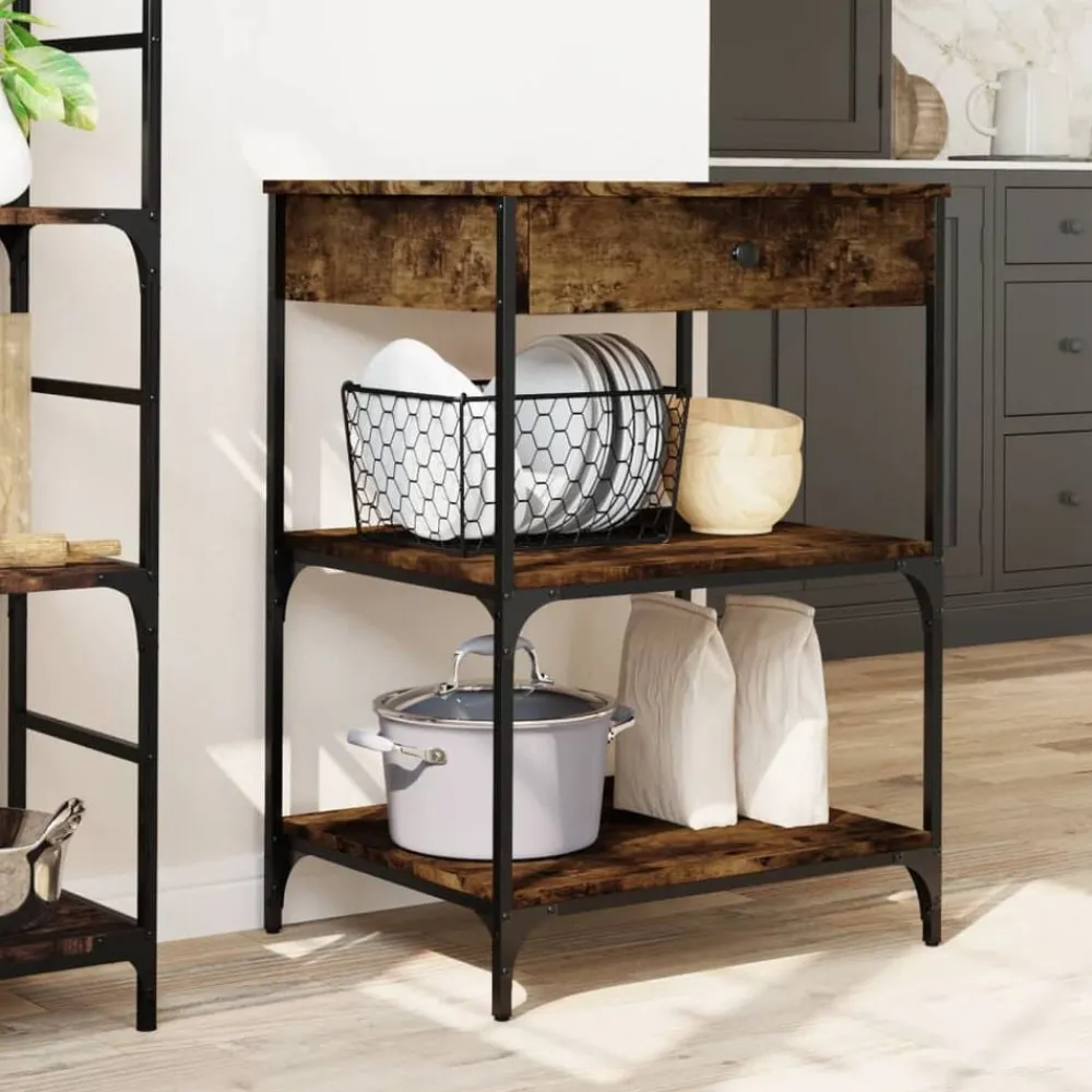 vidaXL Carros E Islas-Carrito de cocina madera ingeniería 60x48x89,5 cm