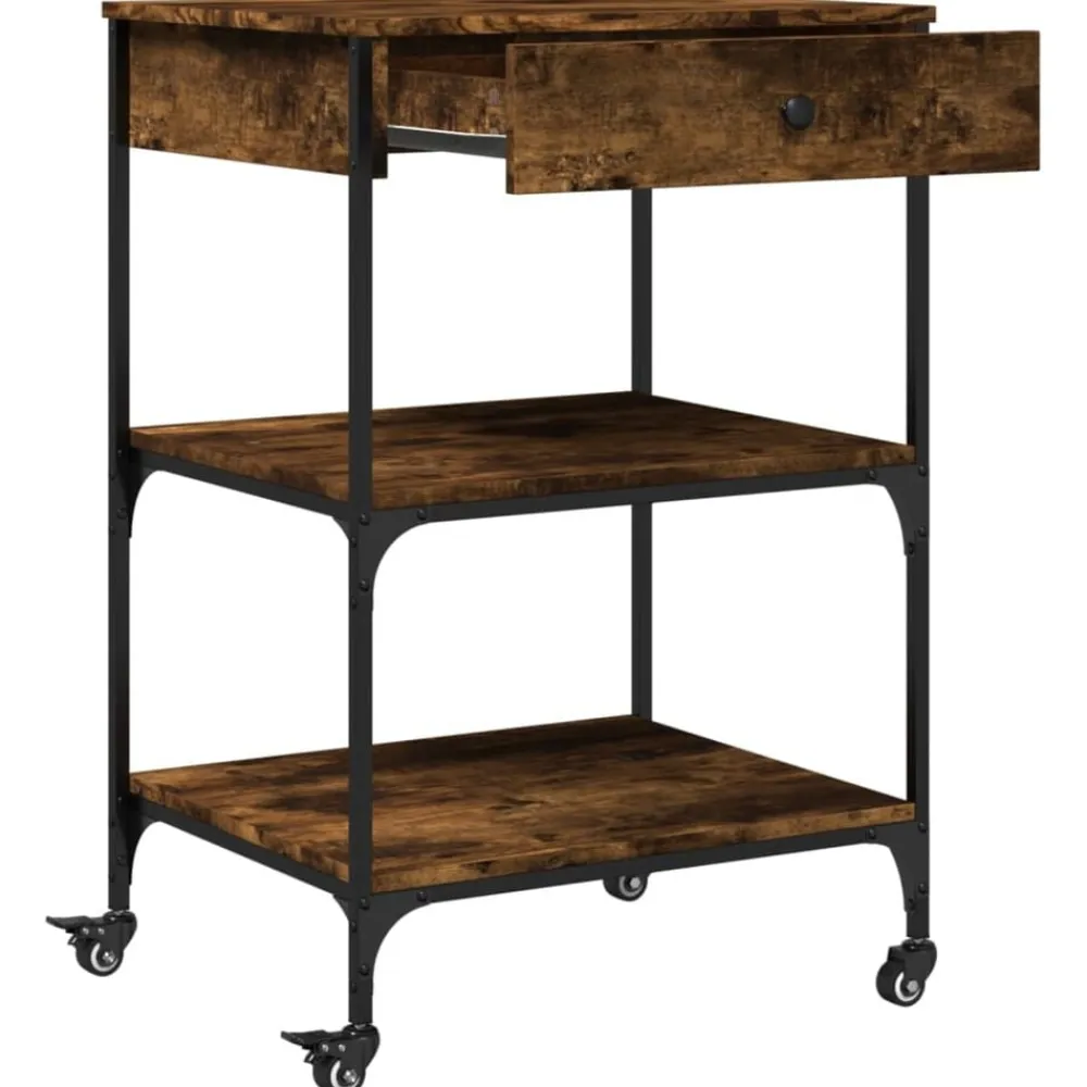 vidaXL Carros E Islas-Carrito de cocina madera ingeniería 60x48x89,5 cm