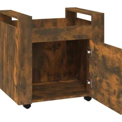 vidaXL Carrito de escritorio contrachapada 60x45x60 cm Roble ahumado Sale