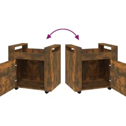 vidaXL Carrito de escritorio contrachapada 60x45x60 cm Roble ahumado Sale