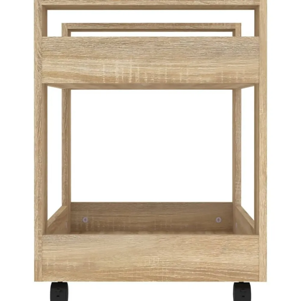 vidaXL Carros E Islas-Carrito de escritorio contrachapada 60x45x60 cm
