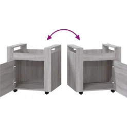 vidaXL Carros E Islas-Carrito de escritorio contrachapada 60x45x60 cm