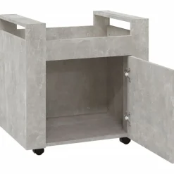vidaXL Carros E Islas-Carrito de escritorio contrachapada gris hormigón 60x45x60 cm
